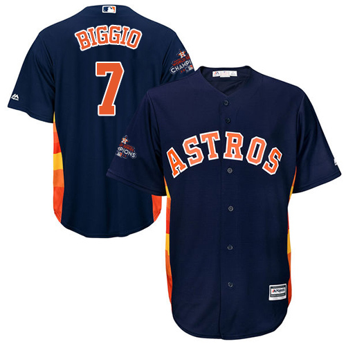 Astros #7 Craig Biggio Navy Blue New Cool Base World Series Champions Stitched MLB Jersey - Click Image to Close